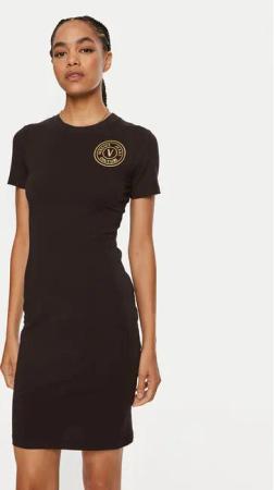 Versace Jeans Couture Kleid für den Alltag 77HAOT00 Schwarz Regular Fit
