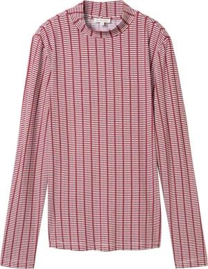 TOM TAILOR Damen Langarmshirt mit LENZING™ ECOVERO™, rot, Gemustert, Gr. L