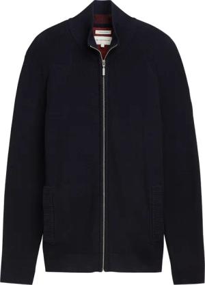 TOM TAILOR Herren Strukturierte Strickjacke, blau, Uni, Gr. XXXL