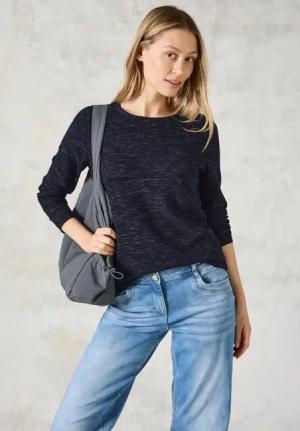 Cecil Damen Strukturpullover in Blau, Gr: M