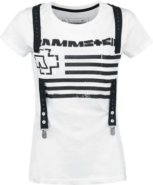 Rammstein T-Shirt - Suspender - S bis XL - für Damen - Größe S - weiß - Lizenziertes Merchandise!
