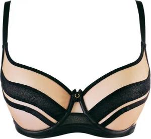 Axami Balconnet-BH Bügel-BH in schwarz-beige gestreift verstellbar (einzeln, 1-tlg)