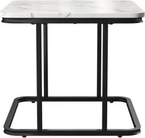 Romance Couchtisch rund Kaffeetisch Beistelltisch Satztische 2er Set, Große Werbung (Zweiteiliges Set), Couchtisch Eckrohr aus Eisen, verschachteltes Design 65x65+45x45cm
