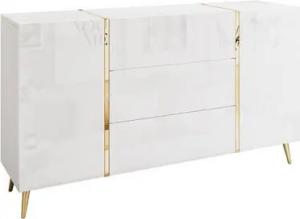 ALLHOUSE24 Kommode DIAMANT 158 cm Breite Hochglanz GOLD Sideboard Möbel BERLIN