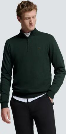 NO EXCESS Rundhalspullover "No Excess Pullover mit halbem Reißverschluss"