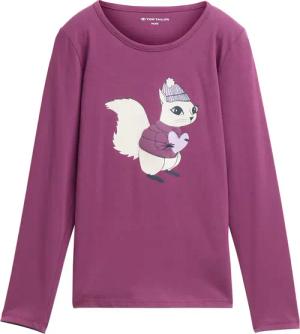 TOM TAILOR Mädchen Langarmshirt mit Print, lila, Print, Gr. 92/98