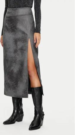 ONLY Rock aus Kunstleder Paris 15330036 Grau Regular Fit