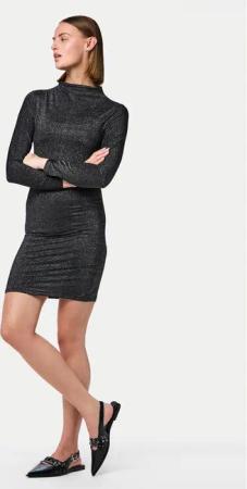 Pieces Kleid für den Alltag Monica 17151155 Schwarz Slim Fit