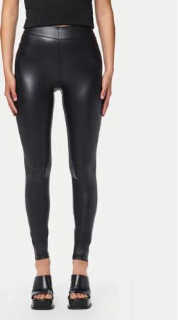 Pieces Leggings Shiny 17118562 Schwarz Slim Fit