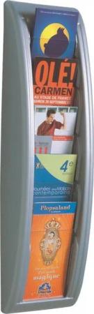 PAPERFLOW Stehsammler Wandprospekthalter HxBxT 655x180x95mm 5x1/3-A4-Fächer alu
