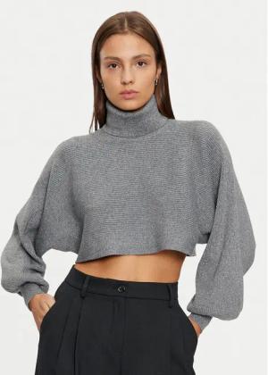 Pieces Rollkragenpullover Rue 17153430 Grau Regular Fit