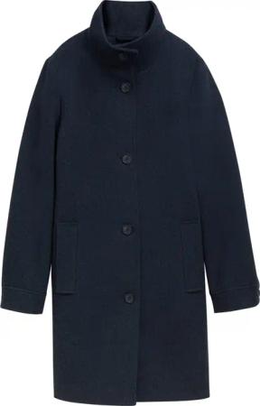 TOM TAILOR Damen Mantel mit recycelter Wolle, blau, Uni, Gr. XXXL