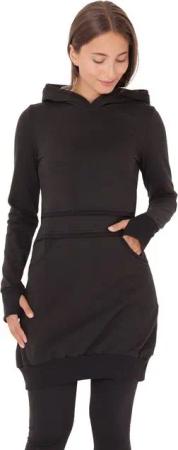 PUREWONDER Sweatkleid Kapuzenpullover-Kleid dr19 einfarbiges Hoodie-Kleid