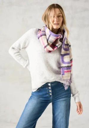 Cecil Damen Strukturpullover in Weiß, Gr: XXL