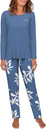 TOM TAILOR Pyjama TOM TAILOR Damen Pyjama blau bedruckt (1 tlg)