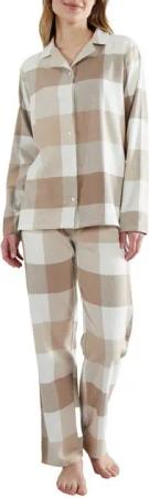 TOM TAILOR Pyjama TOM TAILOR Damen Pyjama braun kariert (1 tlg)
