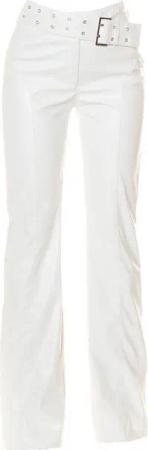 Koucla Treggings Damenhose Wetlook mit Schnalle, Lederoptik