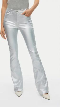 Vero Moda Stoffhose Flash 10329072 Silberfarben Flared Fit