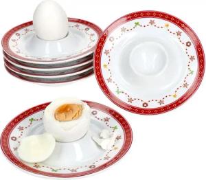 MamboCat Eierbecher 6x Weihnachtstraum Eierbecher mit Ablage Porzellan 6 Pers. Frühstück, Weihnachtsgeschirr, Weihnachten, Weihnachtsset, Geschirr