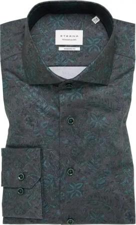 Eterna Langarmhemd - gemustertes Hemd - Freizeithemd mit AOP - Twill-Hemd