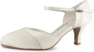 White Lady 701 elfenbein - Satin Brautschuhe Slingpumps