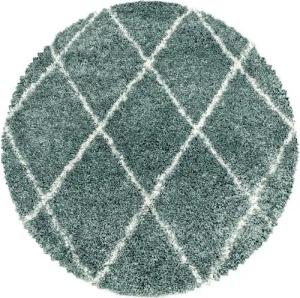 Stilvoll Günstig Hochflor-Teppich für Wohnzimmer und Schlafzimmer Geometrisches Design, Rund, Höhe: 30 mm