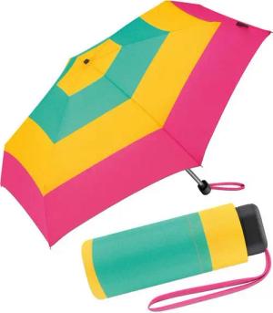 United Colors of Benetton Stockregenschirm Mini-Regenschirm für Damen Block Stripes, flach, klein und leicht