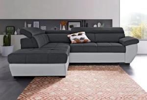 COTTA Polstergarnitur Speedway, (Set), Set: bestehend aus Ecksofa und Hocker, inklusive Kopfteilverstellung