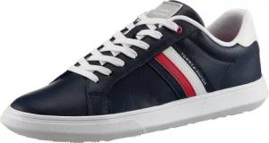 Tommy Hilfiger ESSENTIAL LEATHER CUPSOLE Sneaker mit typischen Streifen, Freizeitschuh, Halbschuh, Schnürschuh