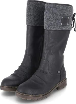 Rieker Stiefel für Damen - Gr. 43 - schwarz - Textil & Synthetik