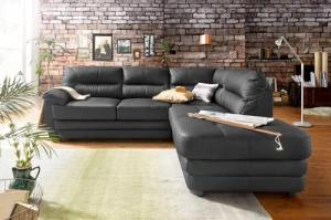 COTTA Polstergarnitur Royale, (Set), bestehend aus Ecksofa & Hocker, optional mit Bettfunktion und -kasten