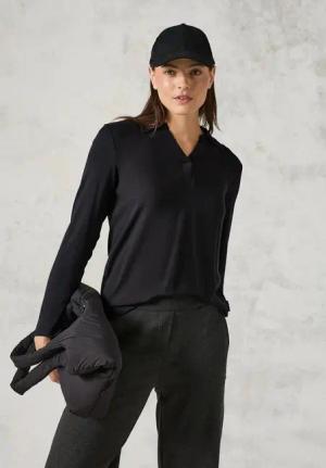Cecil Damen Blusenshirt mit Materialmix in Grau, Gr: XL