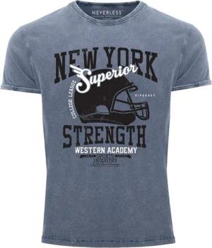 Neverless Print-Shirt Cooles Angesagtes Herren T-Shirt Vintage Shirt New York Football mit Print