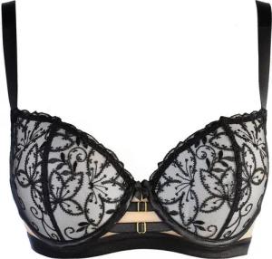 Axami Balconnet-BH Bügel-BH in schwarz-beige transparent Blumenmuster (einzeln, 1-tlg)