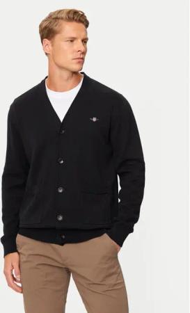 Gant Strickjacke 8030556 Schwarz Regular Fit