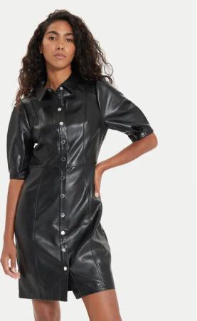 Morgan Kleid aus Kunstleder 242-RLONGO Schwarz Slim Fit