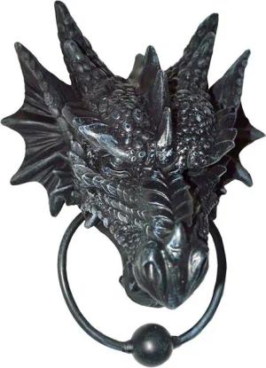 Figuren Shop GmbH Dekoobjekt Türklopfer mit Drachenkopf - Fantasy Dekoration