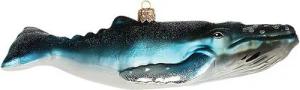 IMPULS Christbaumschmuck, Christbaumschmuck Buckelwal 18cm Glas Figur Blau