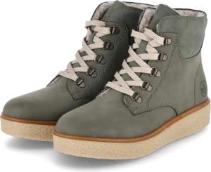 Rieker Schnürstiefeletten für Damen - Gr. 43 - grün - Leder und Synthetik