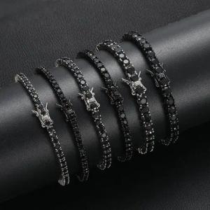 ROUGEMONT Tennisarmband Funkelndes Tennisarmband Damen Herren Armband Schwarz, Für Damen und Herren