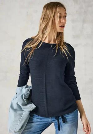 Cecil Damen Feinstrickpullover in Blau, Gr: M