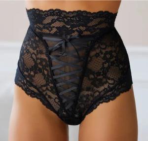 petite fleur gold High-Waist-Slip-Ouvert, mit extravaganter Schnürung, Reizwäsche, sexy Dessous