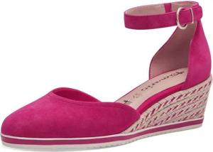 Tamaris Keilpumps, Keilabsatz, Schlupfschuh, Riemchensandale mit modischem Jute-Besatz