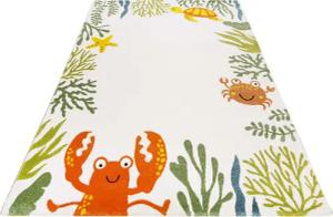 Esprit Kinderteppich "Waterworld ESP-21073", rechteckig, 13 mm Höhe, buntes Strandmotiv, Kurzflor, Krabbe & co.