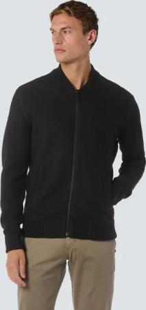NO EXCESS Rundhalspullover "No Excess Bomber Cardigan mit Wolle"
