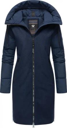 Ragwear Wintermantel "Jumana", Damen Mantel aus modernem Materialmix mit Kapuze