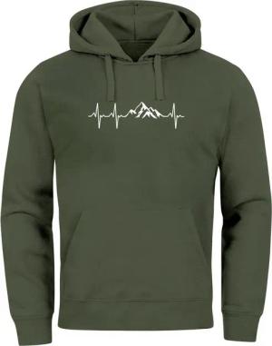 Neverless Hoodie Hoodie Herren Print Wandern Berge Herzschlag Outdoor Aufdruck Motiv