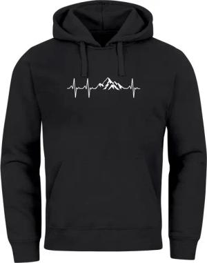 Neverless Hoodie Hoodie Herren Print Wandern Berge Herzschlag Outdoor Aufdruck Motiv