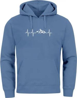 Neverless Hoodie Hoodie Herren Print Wandern Berge Herzschlag Outdoor Aufdruck Motiv
