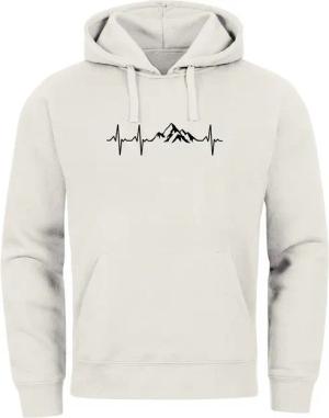 Neverless Hoodie Hoodie Herren Print Wandern Berge Herzschlag Outdoor Aufdruck Motiv